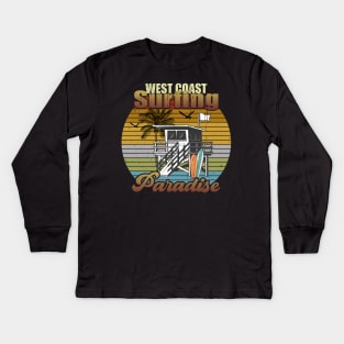 West Coast Surfing Paradise Kids Long Sleeve T-Shirt